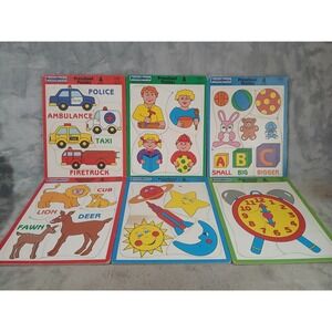 Vtg PuzzlePatch Preschool Puzzles Set of 6 Ages 1-3 Cardboard 1992 Made in‎ USA